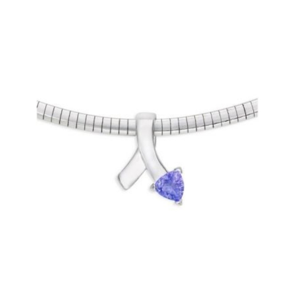 Tanzanite Sterling Silver 12" Necklace